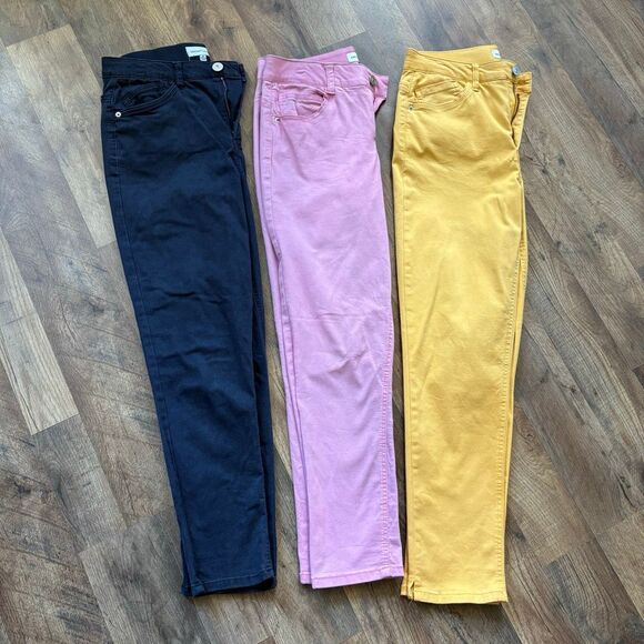 Gibson Latimer Bundle Lot of 3 Skinny Pants Women's 8 Pink Yellow Dark Blue - Picture 4 of 14
